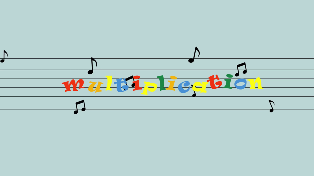 A musical note with the word " multiplication ".