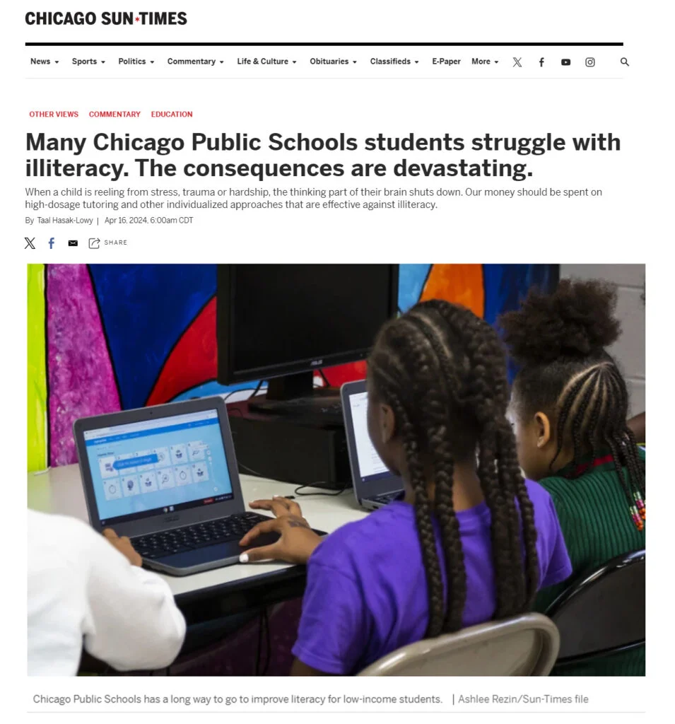 A newspaper article about many chicago public schools students.